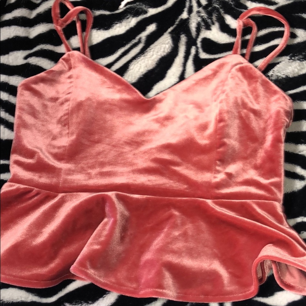 Pink velvet top